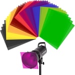 40 pièces Film de Couleur Gel Film Filtre Couleur, Film Filtre Transparent pour Correction des Couleurs, Film pour Lampe projecteur Photo Studio Stroboscope LED, Matériaux d'artisanat