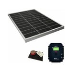 EZA - pack Panneau Solaire 130W Monocristallin + Régulateur Solaire mppt lcd 10A + 3 m Kit Adhésif