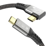 Cable Usb 4 Pour Cable Thunderbolt 4 2M,240W,40 Gbps,Transmission Vidéo 8K@60Hz Câble Usb-C Vers Usb-C Pour Thunderbolt 3,Display,Iphone 15Pro,Macbook,Docking Station,Ssd(90 Degrés)[X4122]