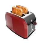 Cecotec Grille-pain vertical Toastin' time 850 Red Lite, 850 W, Capacité pour 2 tartines, Fente large, Acier inox, Fonctions préconfigurées pour plus de commodité, Contrôle du grillage personnalisable