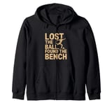 Lost The Ball Found The Bench Funny Soccer Zip Hoodie