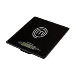 MasterChef Kitchen Scales Digital, Small Electronic Gram Scale for Food Weighing in Cooking & Baking, Weight in Ounces or Grams, Max 5kg, Tempered Safety Glass, Tare Function, Auto Switch-Off, Black