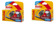 2 x Kodak FUNFLASH - Disposable Camera with Flash 27+12  Exposures Brand New