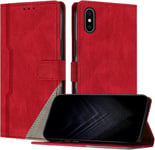 Étui Pour Iphone Xs Max (6,5 Pouce), Housse En Cuir Pu Avec [Protection Antichoc Tpu] [Fonction Support] [Porte-Cartes ] Antichoc Magnétique Coque Pour Iphone Xs Max - Rouge