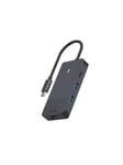 RAPOO Multiport USB-C UCM-2001 4-i-1 USB-C-Adapter USB Hub - 4 porte - Svart