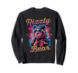 Rizzly Bear Synthwave Retrowave Aesthetic Vaporwave Vibes Sweatshirt