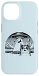 Coque pour iPhone 14 Alien Cat Meme - Drôle de vaisseau spatial OVNI