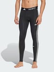 adidas Techfit Compression Training 3-Stripes Long Leggings - Black, Black, Size Xl, Men