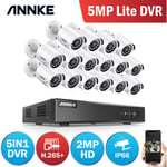 Système de caméra de sécurité dvr cctv 5MP 16 canaux 5 en 1 avec caméras étanches hd 1080P pour kits de vidéosurveillance intérieurs extérieurs 16