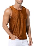 Mauro Kane Mens Shiny Sequin Tank Tops Sparkle Vests Glitter Sleeveless Disco Gold Shirt Rave Party Nightclub Sexy Metallic T-Shirt,Gold-XL