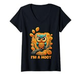 Womens I'm A Hoot, Owl Pun Sarcastic Jokes Sayings V-Neck T-Shirt