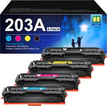 203A Cf540A Toner Compatible Pour Hp 203A 203X Cf540A Cf540X Toner Pour Color Laserjet Pro Mfp M254Nw M281Fdw M254Dw M281Fdn M281Cdw M280Nw M254Dn (Noir Cyan Magenta Jaune, 4-Pack)[DYJ072583]