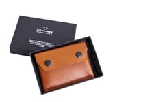 Portefeuille AirTag pour homme, porte-cartes AirTag, petit portefeuille fin minimaliste en cuir avec support AirTag, étui pour cartes en cuir tanné végétal, portefeuille de voyage en cuir véritable,