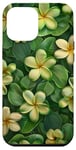 iPhone 15 Plus Green Frangipani Flowers Plumeria Flower Pretty Garden Case