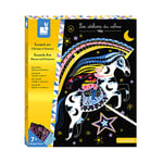 Janod - From 7 years old - Creative Kit Scratch Art Horses And Unicorns - Les Ateliers du Calme - Dexterity and Concentration - J07895, Blanc