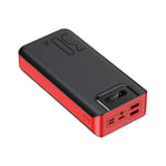 Power Bank 30000Mah Typec Micro USB QC Fast Charging Powerbank LED Display Portable External Battery Charger for Phone Tablet,Red