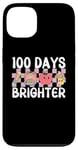 iPhone 13 Funny 100 Days Of School Teacher Kids 100 Days Brighter Case