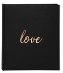 Exacompta - Ref. 506E - 1 Love guest book - Square format 21 x 19 cm - Gold edge with title Love in gold letters - 140 plain white pages - Colour: Black