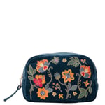 Elizabeth Scarlett Botanical Garden Ink Blue Velvet Makeup Bag