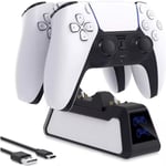 Double Chargeur Rapide Station de Rechargement pour Manette sans fil PS5 Chargeur de manette pour PS5 Accessoires