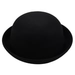 1-delad Melon Bowler Hat Hat Bowler Hat Bowler Hat Filt Hat Chaplin Hat Ridhatt (svart)