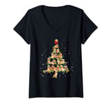 Womens Golden Retriever Christmas Tree Noel Xmas Gift dog mom dad V-Neck T-Shirt