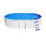 Piscine hors sol acier blanc Gré Atlantis LDD 6,10 x 3,75 x h.1,32 m