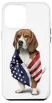 Coque pour iPhone 12 Pro Max Beagle Dog Patriot Wrap dans le drapeau des USA American Spirit