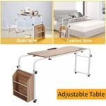 Home Rolling Adjustable Laptop Computer Desk Table Over Bed Storage Furniture