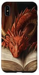 iPhone XS Max Aesthetic Gothic Red Dragon Reading Book Painting Bookish Case