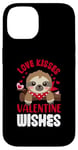 iPhone 14 Love Kisses Valentine Wishes Sloth Valentine's Day Couple Case