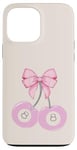 Coque pour iPhone 13 Pro Max Coquette 8 boules rose cerise