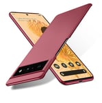 Bastmei Coque pour Google Pixel 6 Pro, Ultra-Léger Ultra-Mince Anti-Rayures Antidérapant Protection des Caméras Texture Givrée PC Rigide Coque pour Google Pixel 6 Pro (Bordeaux)