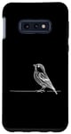 Coque pour Galaxy S10e Line Art Oiseau et Ornithologue Pin Siskin