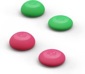 Convex Thumb Grip Caps Joystick Cap Analog Stick Cap Thumbstick Grip Cover For Nintendo Switch Pro Controller & Ps5 / Ps4 / Slim/Pro Controller - Neon Pink+Green, 2 Pairs (4pcs)