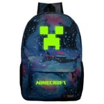 Minecraft Luminous Ryggsäck Stor Kapacitet Ryggsäck Student Handväska Resa Skola Väska Present {FW} Stary Sky Blue