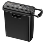 Bonsaii 6-Sheet Strip-Cut Paper Shredder, Small Paper Shredder for Home Use, Can be Used Without Bin, Extendable Arm Design with Overheat Protection, 9 Liter Bin, S123-A