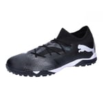 PUMA Men's Future 7 Match TT Soccer Shoe, Black White, 12 UK