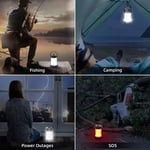 Lampe de de Camping Solaire LED Lampes de Secours Lanterne Portable Projecteurs Lampes à Batterie Rechargeable Lampe de Poche - Blanc