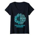 Womens We Don't Know How Strong Until Cervical Cancer Awareness V-Neck T-Shirt