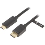 Cable DisplayPort male hdmi male 1m noir