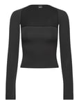 Gina Tricot Soft Touch Square Neck Top Svart