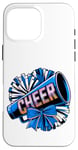 Coque pour iPhone 16 Pro Max Mégaphone Bleu et Pompons de l'Équipe de Cheerleading