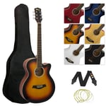 Tiger Full Size Beginners Acoustic Guitar Pack, Bag, Strap & Strings -