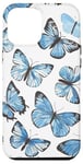 iPhone 12 Pro Max Blue Butterflies White Background Case