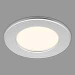 BRILONER - 1x LED Spot à encastrer 230V, spot LED salle de bain IP44, plafonnier à intensité variable en continu, spot LED, spot plat au plafond, lampe salle de bain