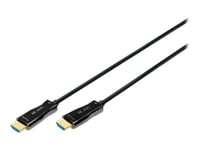 Digitus - Premium High Speed - Hdmi-Kabel Med Ethernet - Hdmi Hann Til Hdmi Hann - 15 M - Dobbeltisolert - Svart - 4K-Støtte, Aktiv Optisk Hybridkabel