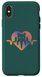 Coque pour iPhone X/XS Chat Heartbeat Nurse Animal Kitty Mom & Dad Heart Retro