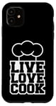 Coque pour iPhone 11 Live Kitchen Love Cook Toque de chef 5 étoiles Cuisine