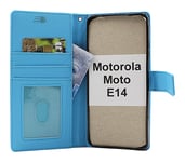 New Standcase Motorola Moto E14 Plånboksfodral (Ljusblå)